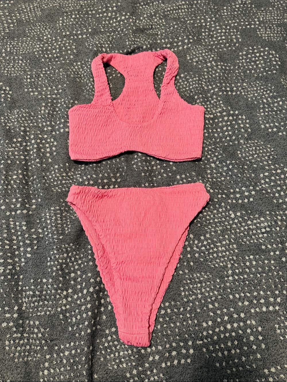 naked Wardrobe Pink Textured Swim Set 💖 NWOT